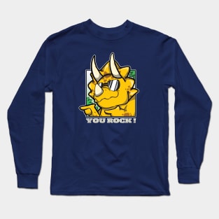 Cool Cheeky Triceratops - You Rock! Long Sleeve T-Shirt